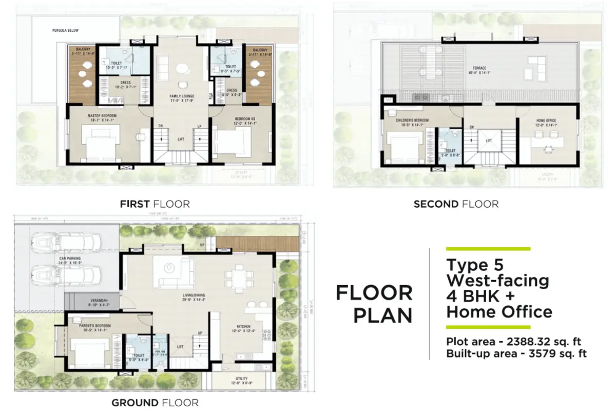 Type 5 West Facing Floor Plan