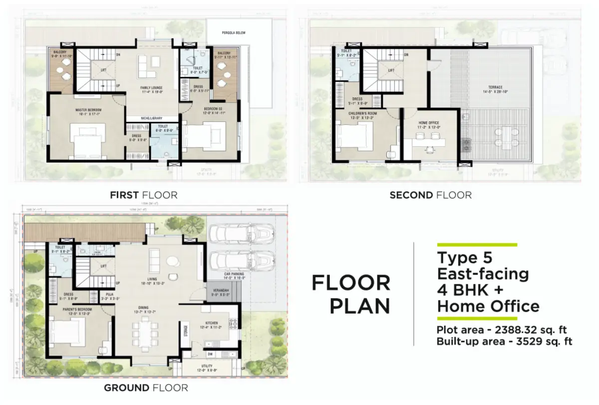 Type 5 East Facing Floor Plan